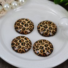 18mm Size Leopard Stripes Glass Cabochons 10PCS Sexy Colorful Round Dome Magnifying Embellishments For Cameo Setting