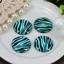 18mm Size Leopard Stripes Glass Cabochons 10PCS Sexy Colorful Round Dome Magnifying Embellishments For Cameo Setting