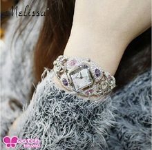 Ladies jewelry bracelet wristwatches women dress rhinestone watches fashion casual quartz watchLuxury brand Melissa 8016 clocks
