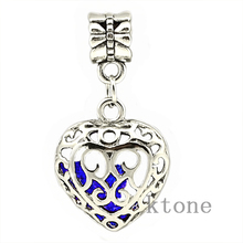 1 Piece 2014 New Arrival 925 Silver Beads Heart Pendants Fit European Pandora Charms Bracelet Necklace