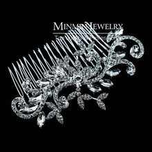 New 2015 Leaf Crystal Imitation Gemstone Bridal Hair Combs Hairpin Tiara Wedding Hair Accessories Hair Jewelry