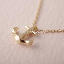 Min 1pc High quality gold silver Tiny Anchor Necklace fashion jewelry XL025