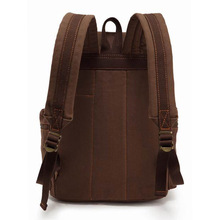 Genuine Leather Canvas Backpack Men Military Tactical Backpack Girls Vintage School Backpack Women Laptop Backpack Bag