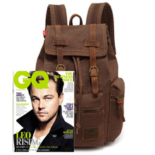 Genuine Leather Canvas Backpack Men Military Tactical Backpack Girls Vintage School Backpack Women Laptop Backpack Bag