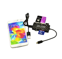 Combo OTG Hub Mobile Phone Cables Micro USB Cable Card Reader Data Tablet Adapter BK For Computer Samsung Galaxy S3 S4 S5 etc
