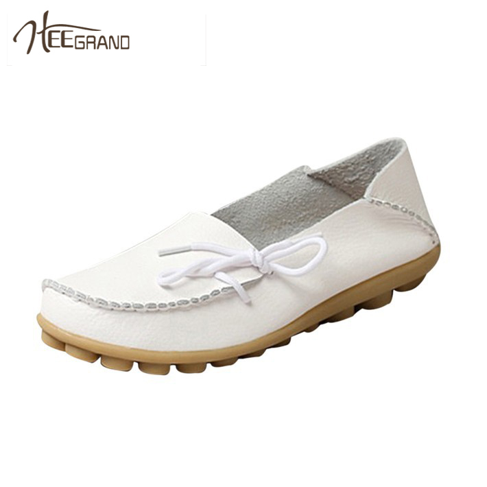 Hee Grand New Arrival Hot Sale Women Leather Lace Up Loafer Flats Pumps XWD756