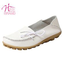 Hee Grand New Arrival Hot Sale Women Leather Lace Up Loafer Flats Pumps XWD756