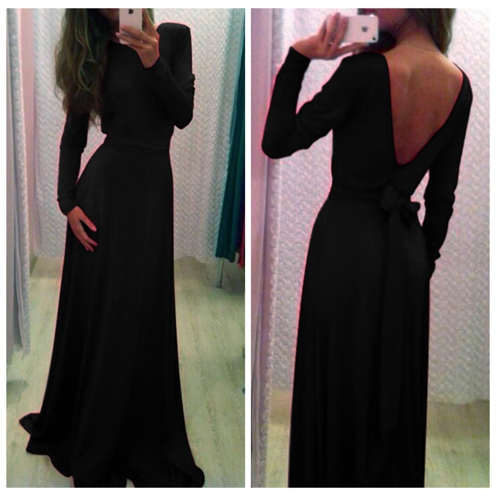Чердное длинное платье с длинным рукаво