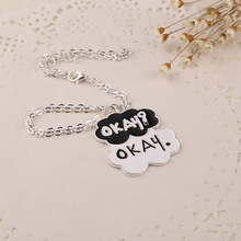 Cupid Fashion Jewelry The Fault in Our Stars Set of Two Okay Alloy Black/White Necklace Pendant girl gift free shipping