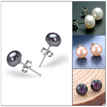 Hot Sell Natural Freshwater Pearl 925 Silver Stud Earrings The Jewelry Is Not Allergic For Woman