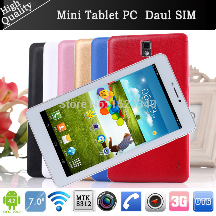 7 Mini Cheap Tablet pc Andriod 4 2 MTK8312 Dual Core 3G Phone call Dual SIM