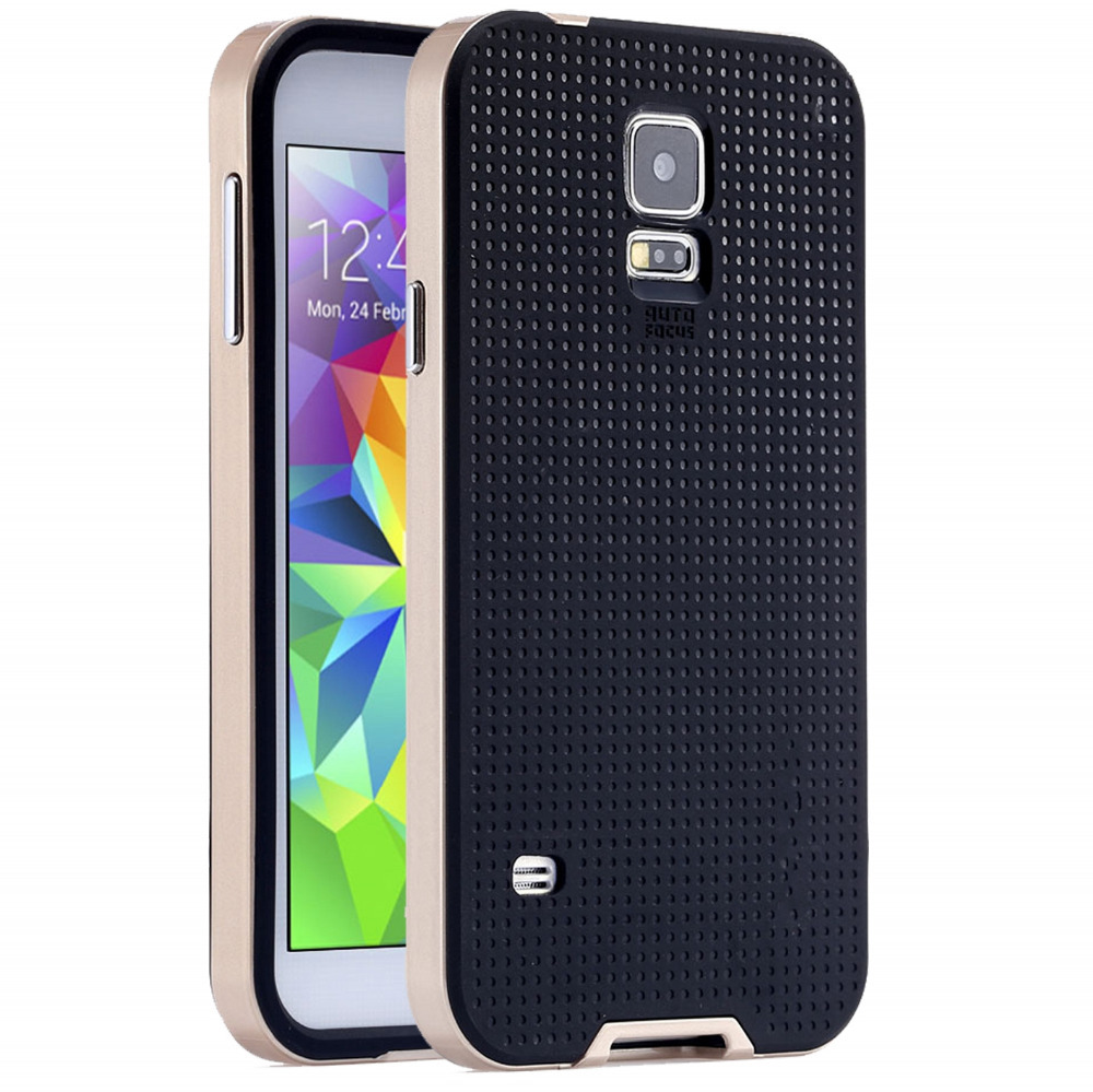 Hot Dual Layer Protect Back Case For Samsung Galaxy S5 Logo Luxury Phone Accessories Hard Armor