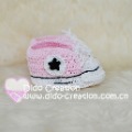 Free shipping DD07027B Handmade Crochet Baby Shoes Flower footwear 100% cotton