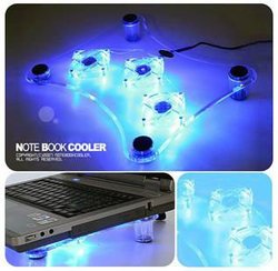 USB Laptop Cooler Notebook Cooling pad stand with 3 fans and blue LED light- FREE SHIPPING(China (Mainland))