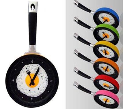 heißer verkauf kreative wanduhr spiegeleier pan stilvolle gebraten topf eier geformt uhr