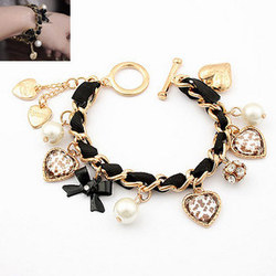 (Min. order is $10 ! can order different items, mix order)Fashion falling tide leopard Peach Pearl Bracelet .Wholesale !(China (Mainland))