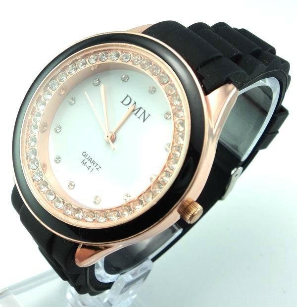 Free Shipping Wholesale Sports Silicone Watch,full swa crystal wrist watch,women Quartz watch Sample Order $15(mix ok)4-2405(China (Mainland))