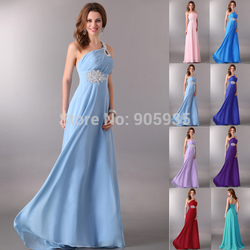 Hot!! 2013 Grace Karin Charming Free Shipping 1pc/lot Floor Length Chiffon Formal Dance Bridesmaid Dress, Pink and Blue CL2949(China (Mainland))