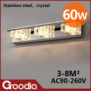 Crystal Bathroom Lighting on And Elegant 60w Bathroom Lamp Ac90 260v Stainless Steel   Crystal