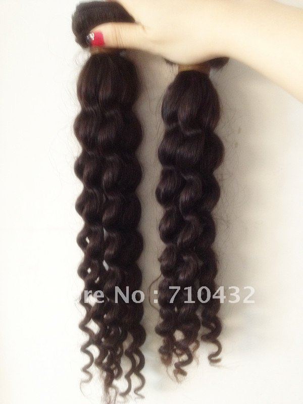 100% virgin peruvian Deep wave free shipping No tangle and min shedding-queen beauty hair---Mix length 3pcs/lot or 4 pcs/lot(China (Mainland))