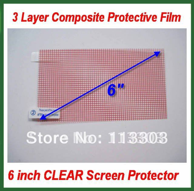 100pcs Universal 6 inch CLEAR Screen Protector Protective Film with Grid for Mobile Phone GPS MP4