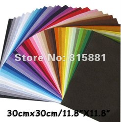 felt fabric, polyester,DIY felt fabric,non-woven felt, 30CMX30CM,42 colors/lot(China (Mainland))