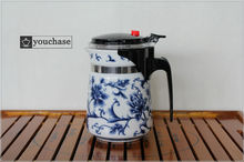 6 patterns available 500ml DEHUA porcelain office teapot blue and white mug integrative and convenient design