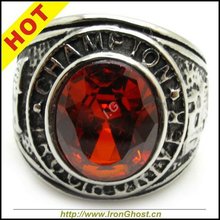 USA Style Size 8 13 Mens Boys Rings Fashion CZ Ruby Ring 316L Stainless Steel Brass