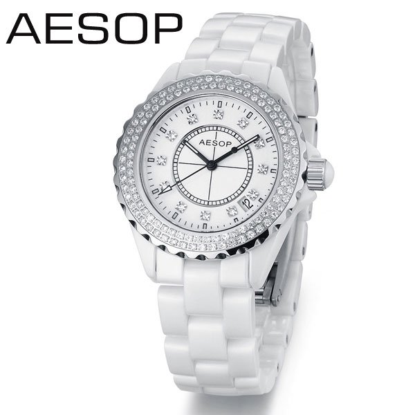 Купить набрать Эзопа белые керамические часы моды женщин горный ...