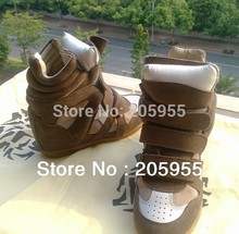 Original sole Fashion Women Sneakers Isabel Marant Shoes for Women Genuine leather High top Wedge high