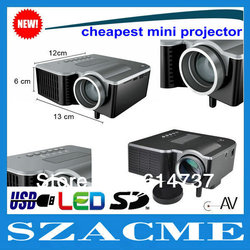 Free shipping world cheapest 320x240pixels portable pocket mini LED projector with AV/USB/SD for entertainment and game(China (Mainland))