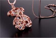 18K Rose Gold Plated Rhinestone Crystal long Luxury Bear fashion necklaces for women 2014 Jewelry Y2923