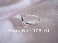 WholesaleDirectly Sale! Free shipping,Heart Card Ring wholsale,925 sterling sliver plated ring,Mix size US 6,7,8,9,10. R045