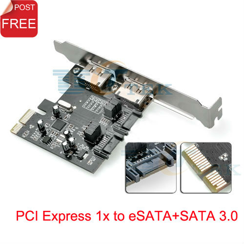 2 eSATA 2 SATA iii 3.0 to PCI-e PCI Express Converter Controller Card Adapter ASM1061 6Gbps Singapore Post Free Shipping(China (Mainland))