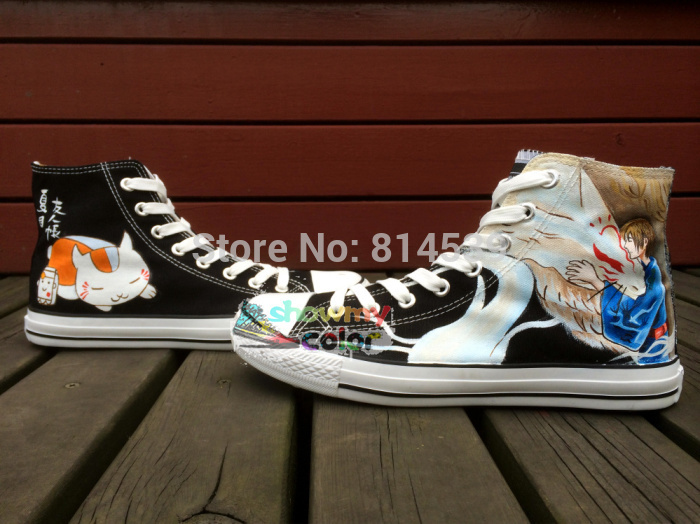 Natsume s Book of Friends anime canvas shoes high top customizable hand painted casual shoes
