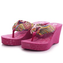 sandals for women 2013 Summer sandalias Womens Wedge Flower Flip Flops Fashion Sandals Women Shoes Heel Navy Blue Black Slides