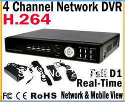 Free shipping! h.264 4ch full d1 cctv dvr recorder with RS 485, professional cms software and motion detect(China (Mainland))