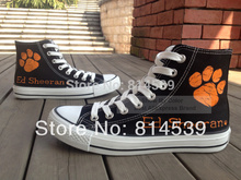 Hot Sale Ed Sheeran Black Canvas Shoes Hand Painted High Top Men Women Shoes Sneakers