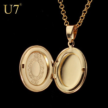 Floating Charms Locket Pendant Necklace For Women or Men Fashion 18K Real Gold Plated Pendants & Necklaces Jewelry Wholesale