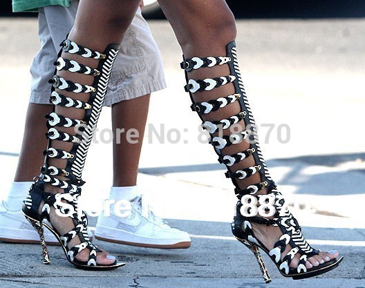 knee-high-gladiator-sandals-for-women-leather-designer-vintage-shoes ...