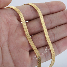 Snake HERRINGBONE 4mm 48 7cm Necklace 18K Gold Filled Necklace Womens Mens Chain I LOVE YOU