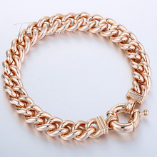 CUSTOMIZE SIZE 10MM CURB CUBAN BRACELET 18K Rose Gold Filled Bracelet   Mens Boys Bracelet Chain Wholesale Jewelry GB79