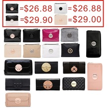 CLASSIC MIMCO ROSE GOLD turn lock travel wallet black petent leather travel wallet