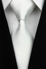CON07 Man s White Black Orange Blue Red Green Brown Men Stripe Silk Polyester Tie Causual