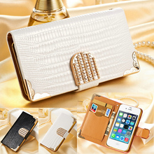 4S Wallet Shining Crystal Bling PU Leather Case For iPhone 4 4S Luxury Bags Cover Rhinestone