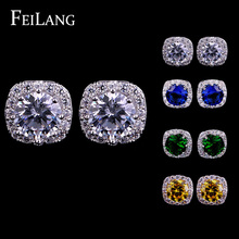 Gorgeous! Two Color Choice Vintage AAA+ Swiss Cubic Zirconia Stud Wedding Party Earrings For Women 2014 (FSEP102)