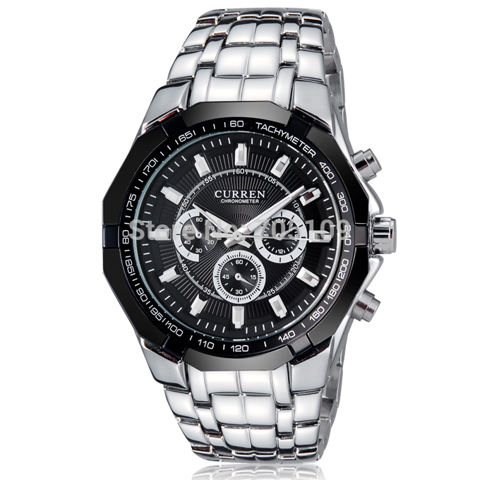 CURREN Men Full Steel Watch Luxury Brand Analog Quartz Sports Watches ...