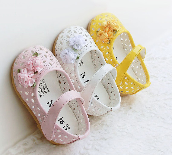 New 2015 toddler summer shoes baby girl sandals designer flowers pu ...