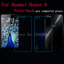 Latest High Quality Front+Back(are glass) Scratch Resist Tempered Glass Screen Protector For HuaWei Honor 6 Free Shipping