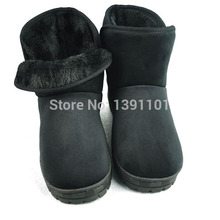 Suede Men Snow Boots Inside With Fur Men Ankle Winter Boots Heels Platform Outdoor Winter Shoes